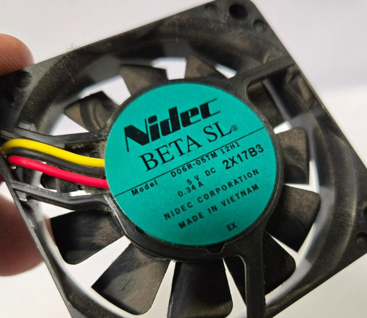 Nidec Beta SL 5V 0.34A D06R-05TM 12H1 3-wire cooling fan