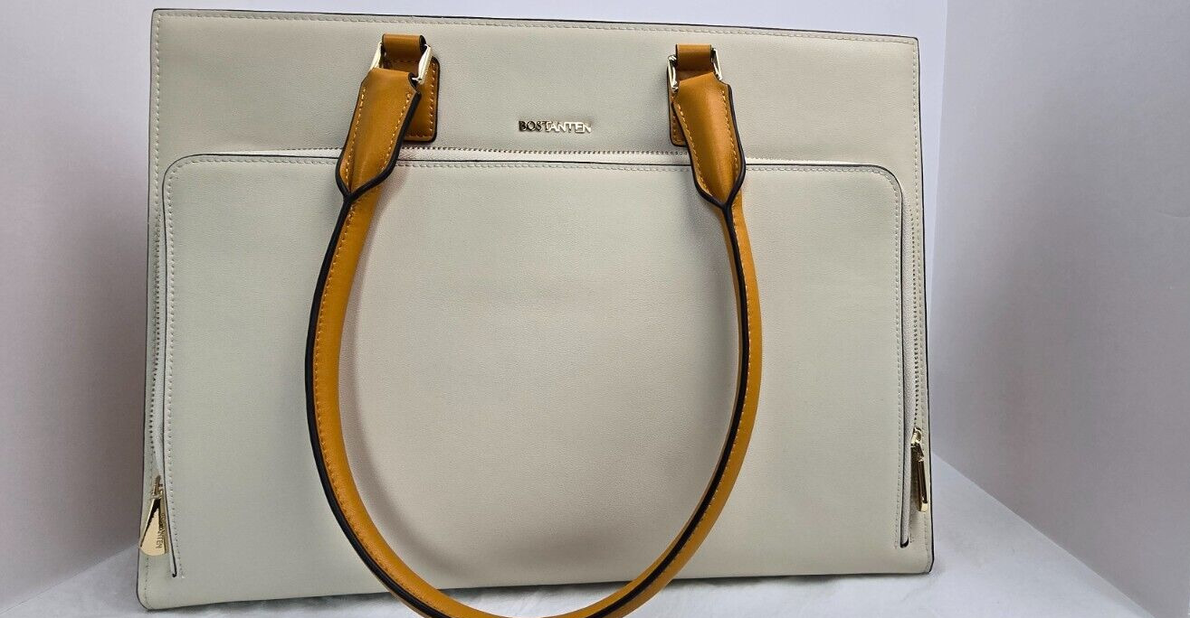 BOSTANTEN Carol Women's Leather Briefcase-Shoulder Bag fits 15.6 inch Laptop