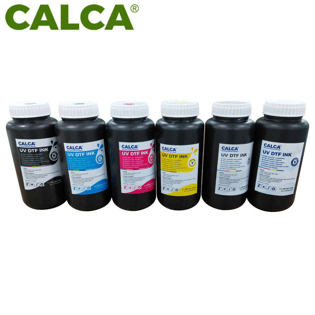US Stock CALCA UV/UVDTF Ink for Crystal Label Sticker Printing, Bottle of 1L