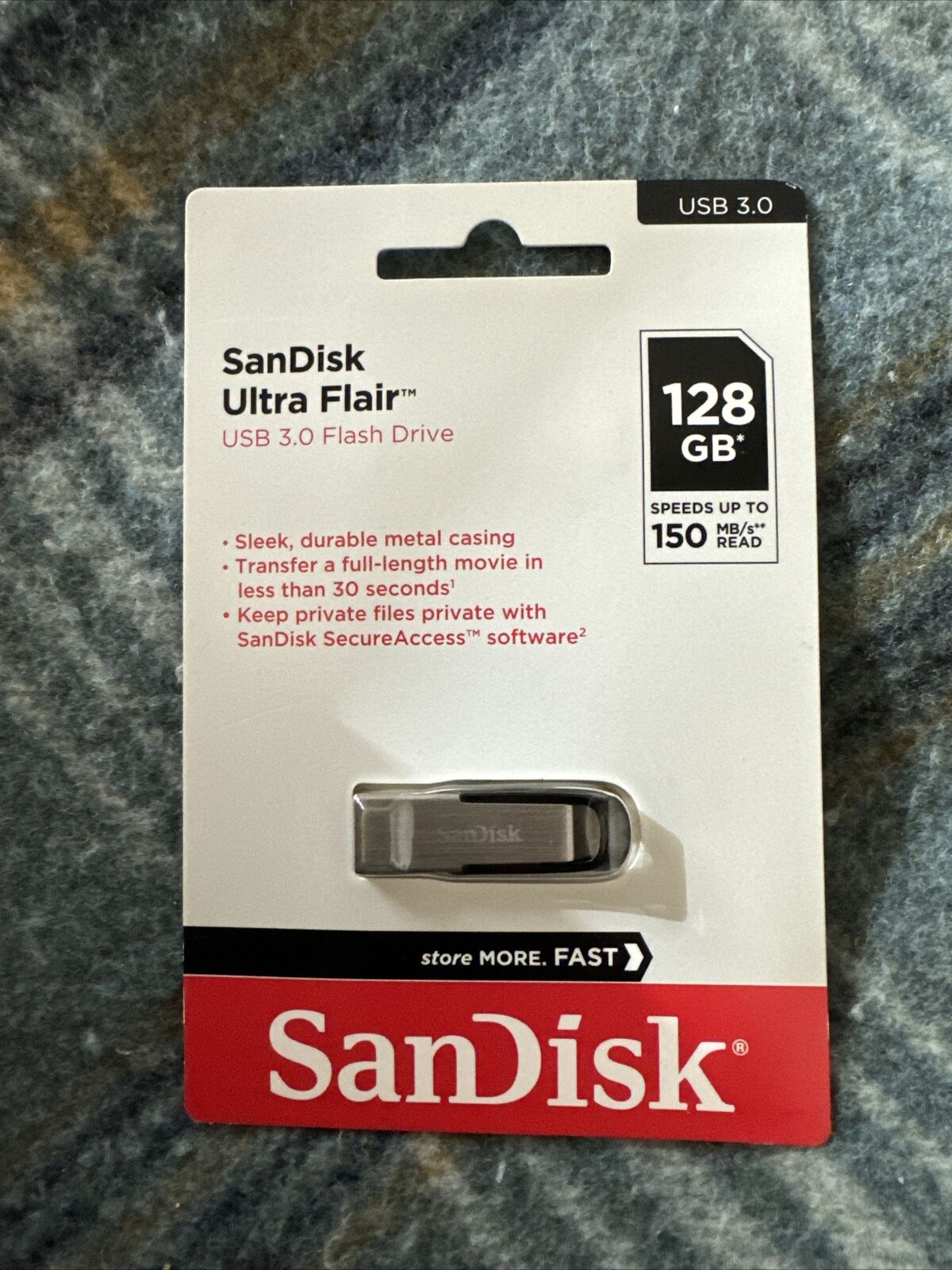 SanDisk Ultra Flair 128GB USB 3.0 SD 150MB/s SDCZ73-128G 128 GB New Sealed