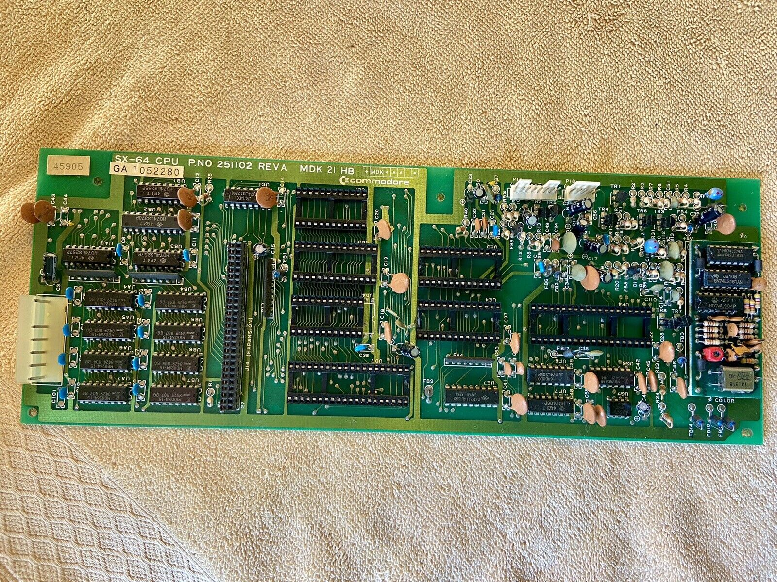 Commodore SX-64 Main Video CPU Board - Works - 251102 - SX64 -Major IC's Removed