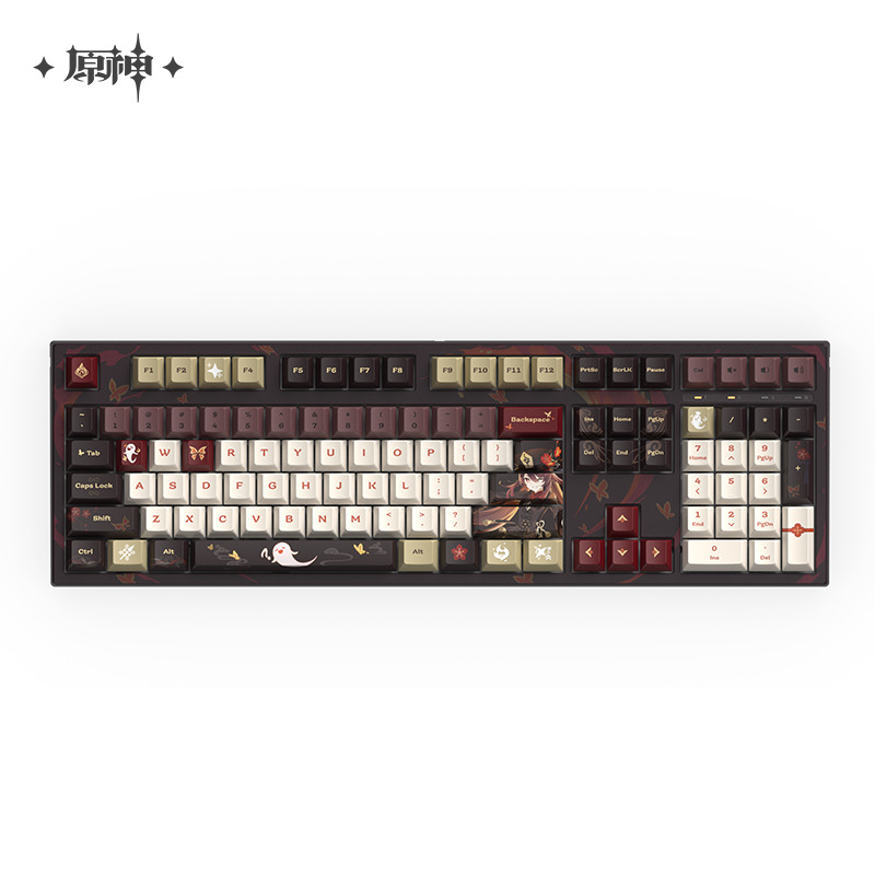 Official Genshin Impact Hu Tao RGB PBT 87/108 Keys Game Mechanical Keyboard Gift
