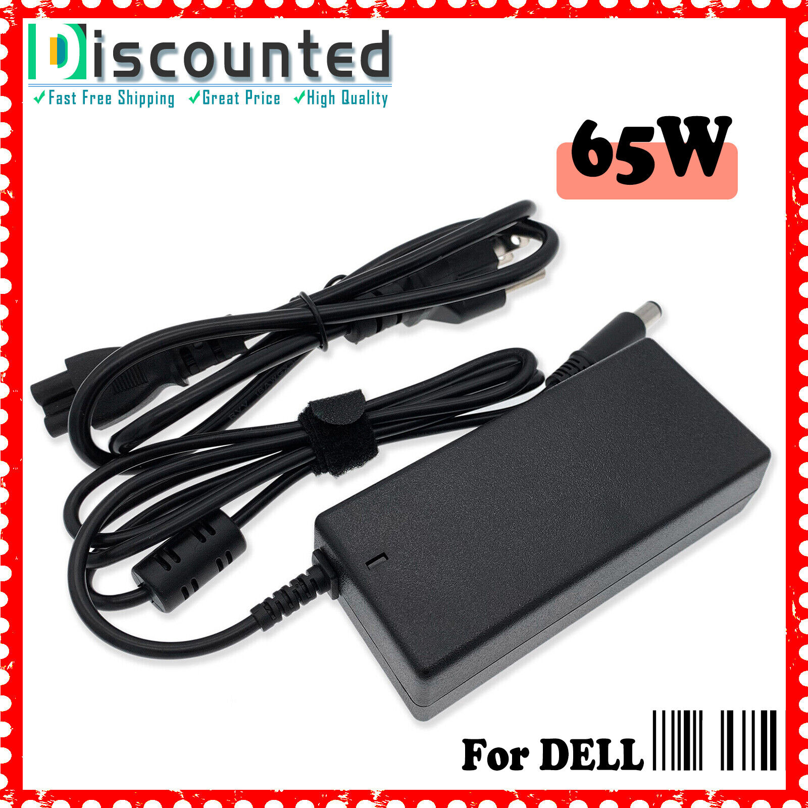 For Dell Inspiron 3646 D10S001 Desktop 65W Charger AC Adapter Power Supply Cord