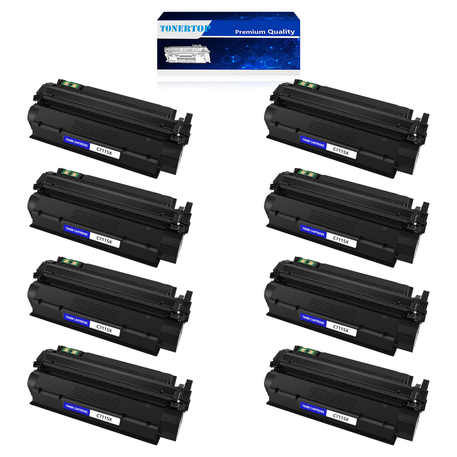8 Pack Q2613X Toner Cartridge Compatible For HP LaserJet 1300 1300N 1300T 1300XI