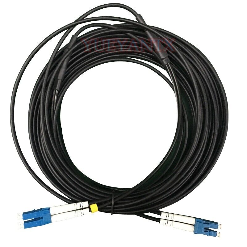 100M LC UPC to LC UPC Duplex SM Black Armored PVC Fiber Patch Cord Cable DHL Fre