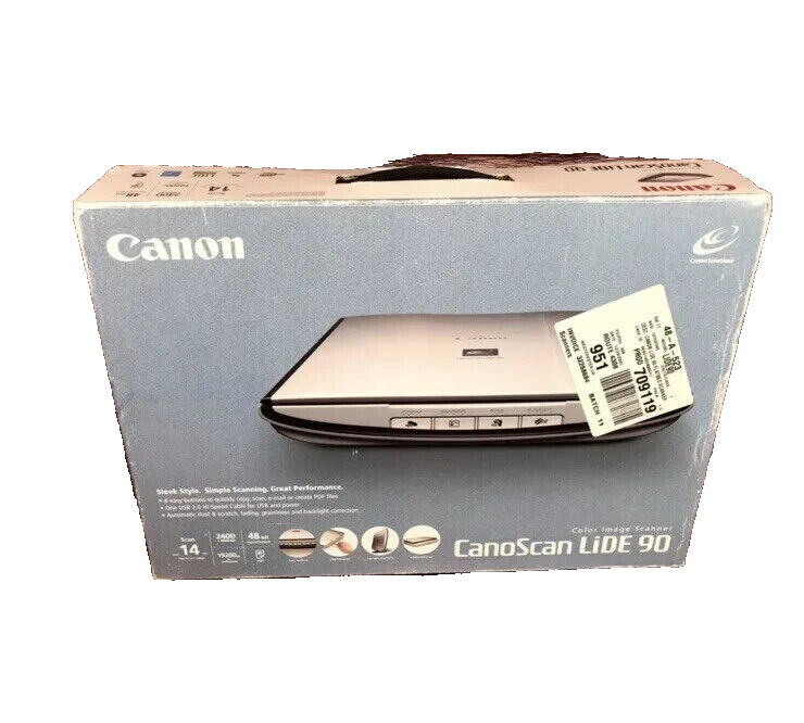 Open Box CanoScan Lide 90 Color Image Scanner w/ USB Cable, CD and Manual Box