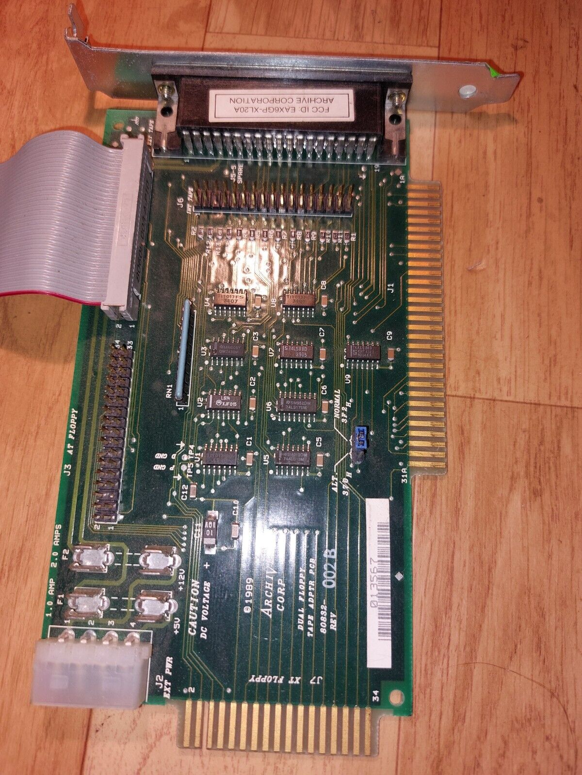 Archive Corp Dual Floppy Tape Adaptr PCB 80832-REV 002B /D11