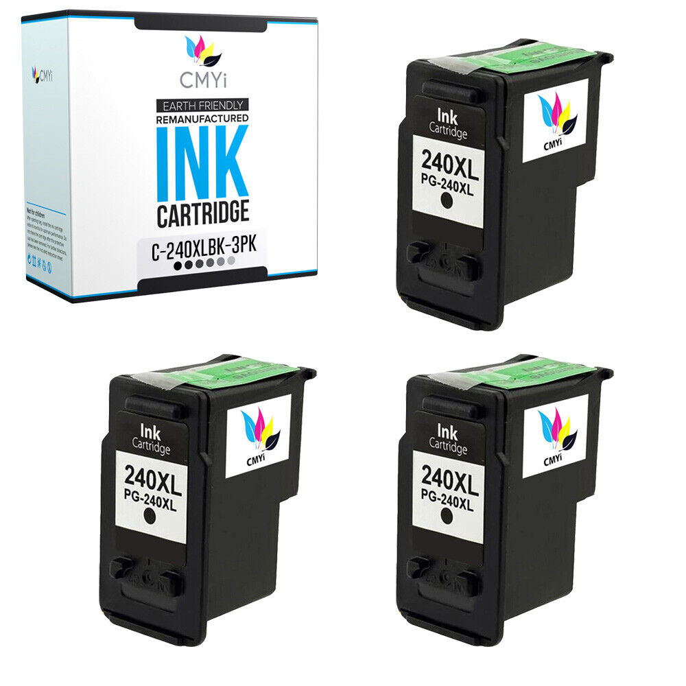3 PK PG 240XL 240 XL Black Ink Cartridges for Canon PG-240XL Fits Pixma MG MX