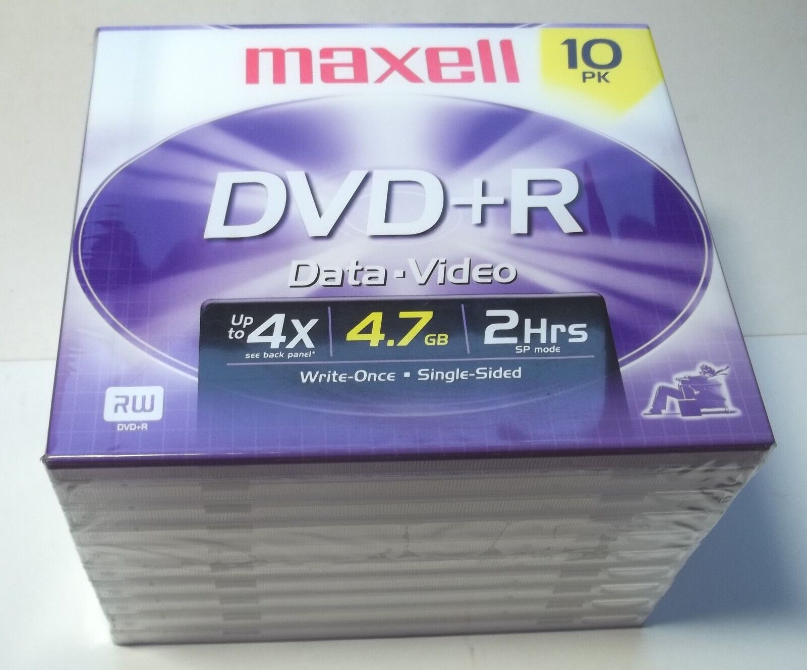 NOS Maxell DVD+R (DVD-R) 4.7GB Data/Video DVDs w/ Case - 10 Count Pack