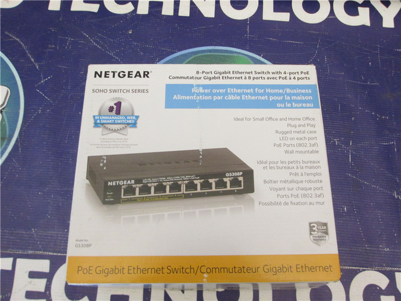 Netgear GS308P 8 Port Gigabit Ethernet Switch with 4 Port PoE