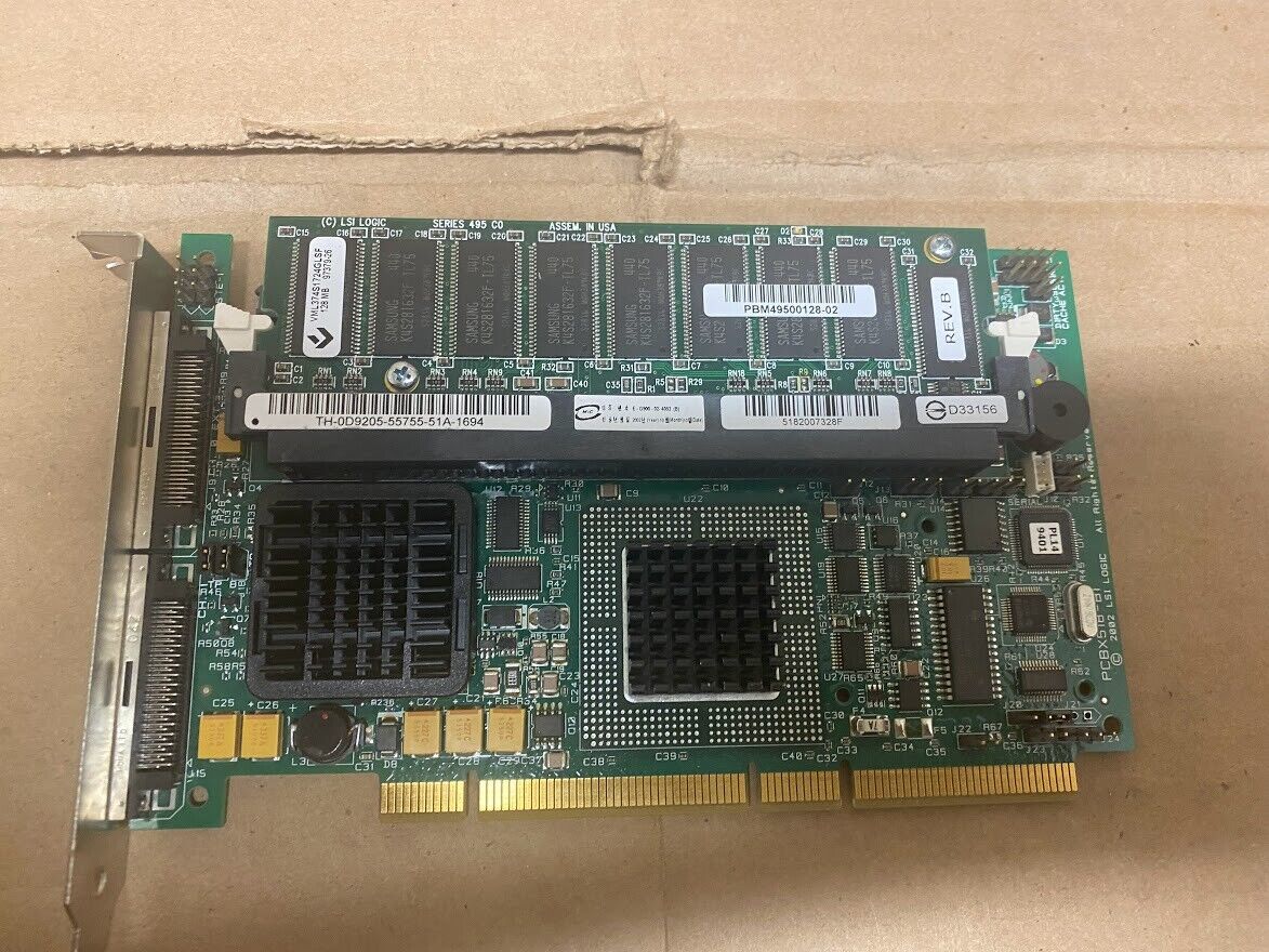 LSI Logic PCBX518-B1 Mega RAID SCSI Controller w/ 128MB RAM Cache and Battery