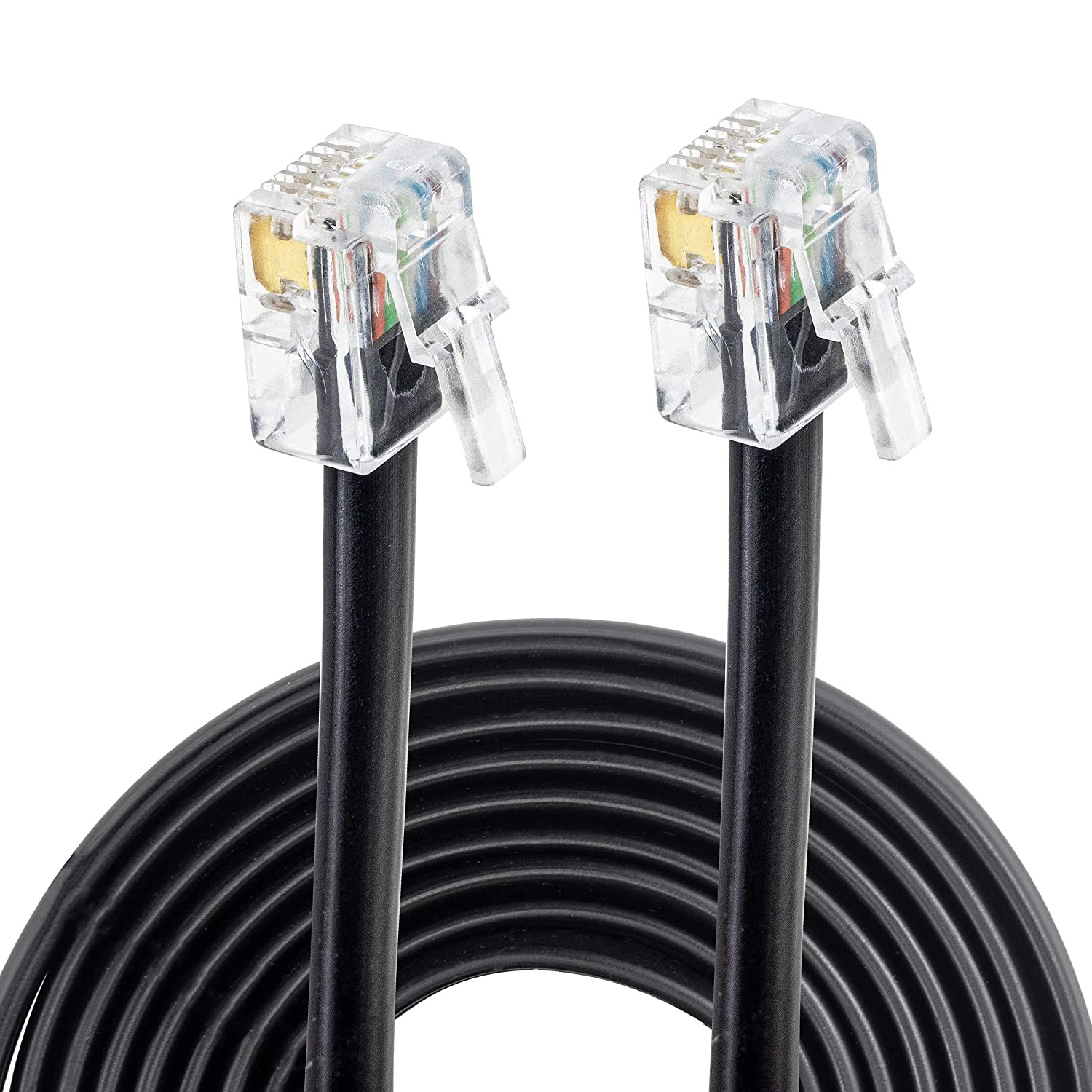 5 Feet RJ11 / RJ12 Data Cable - Heavy Duty 6-Pins High-Speed Extension for Cash