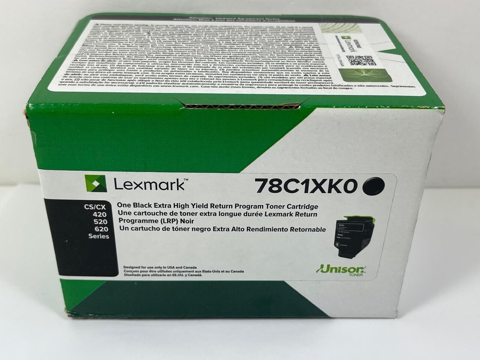 GENUINE Lexmark 78C1XK0 Black Extra High-Yield Toner (LEX78C1XK0) SEALED BOX