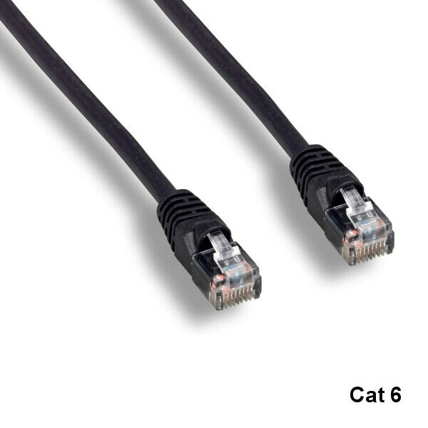 KNTK Black 3ft Cat6 UTP Patch Cord 24AWG 550MHz Panel Router Networking RJ45