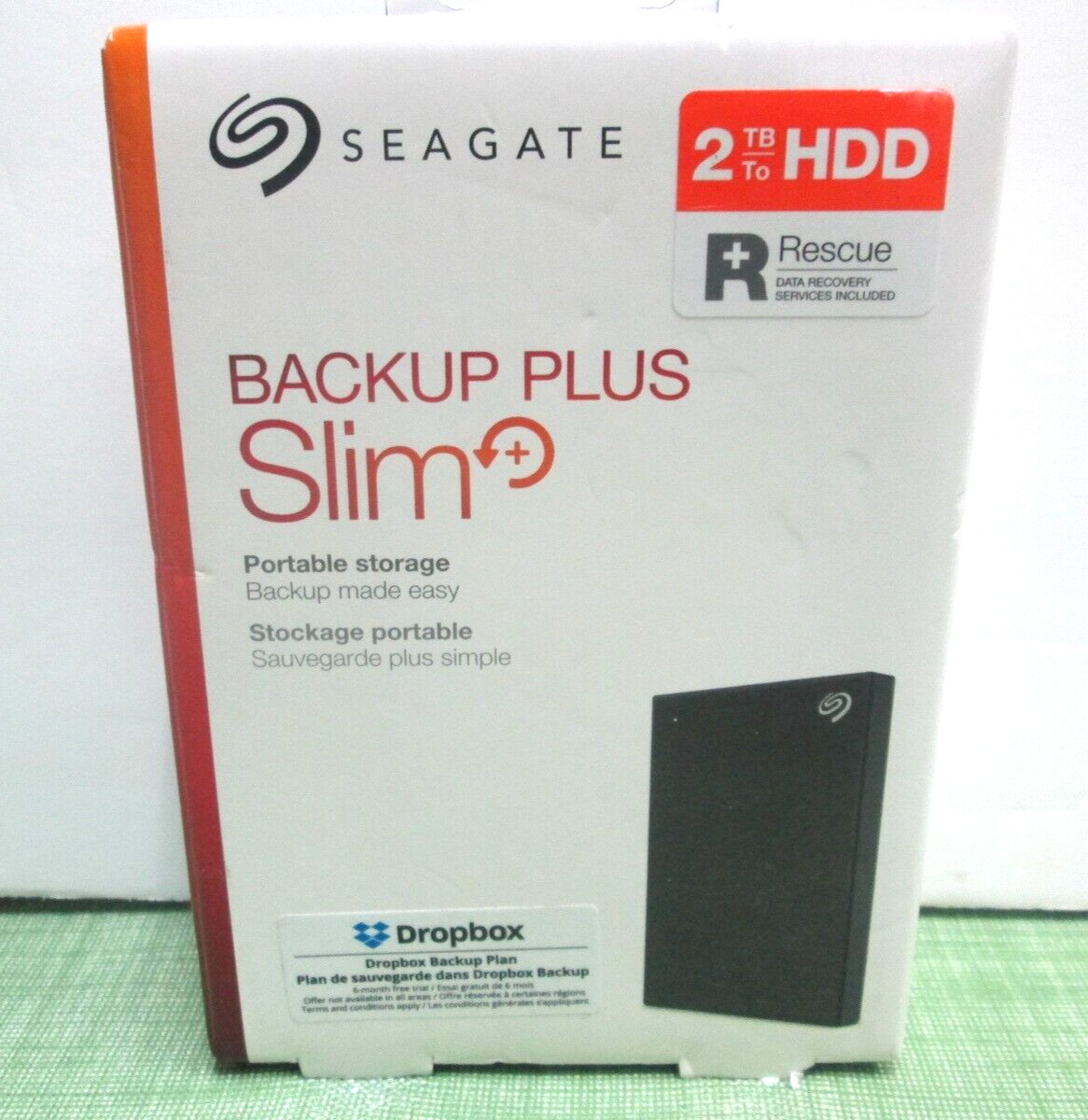Seagate Backup Plus Black Slim USB 3.0 2TB External Hard Drive HDD New Sealed