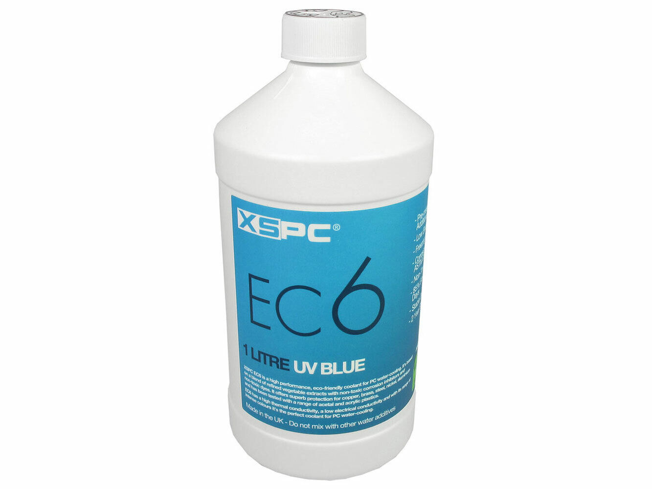 XSPC EC6 High Performance Premix PC Coolant, Translucent, 1000 mL, UV Blue