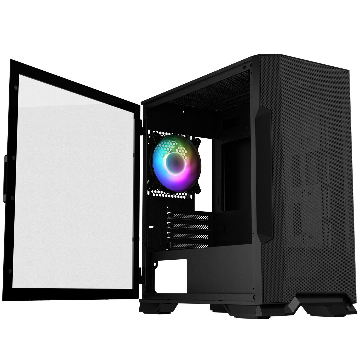Vetroo M03 Micro ATX Black Gaming PC Case Compact Computer Case Tempered Glass