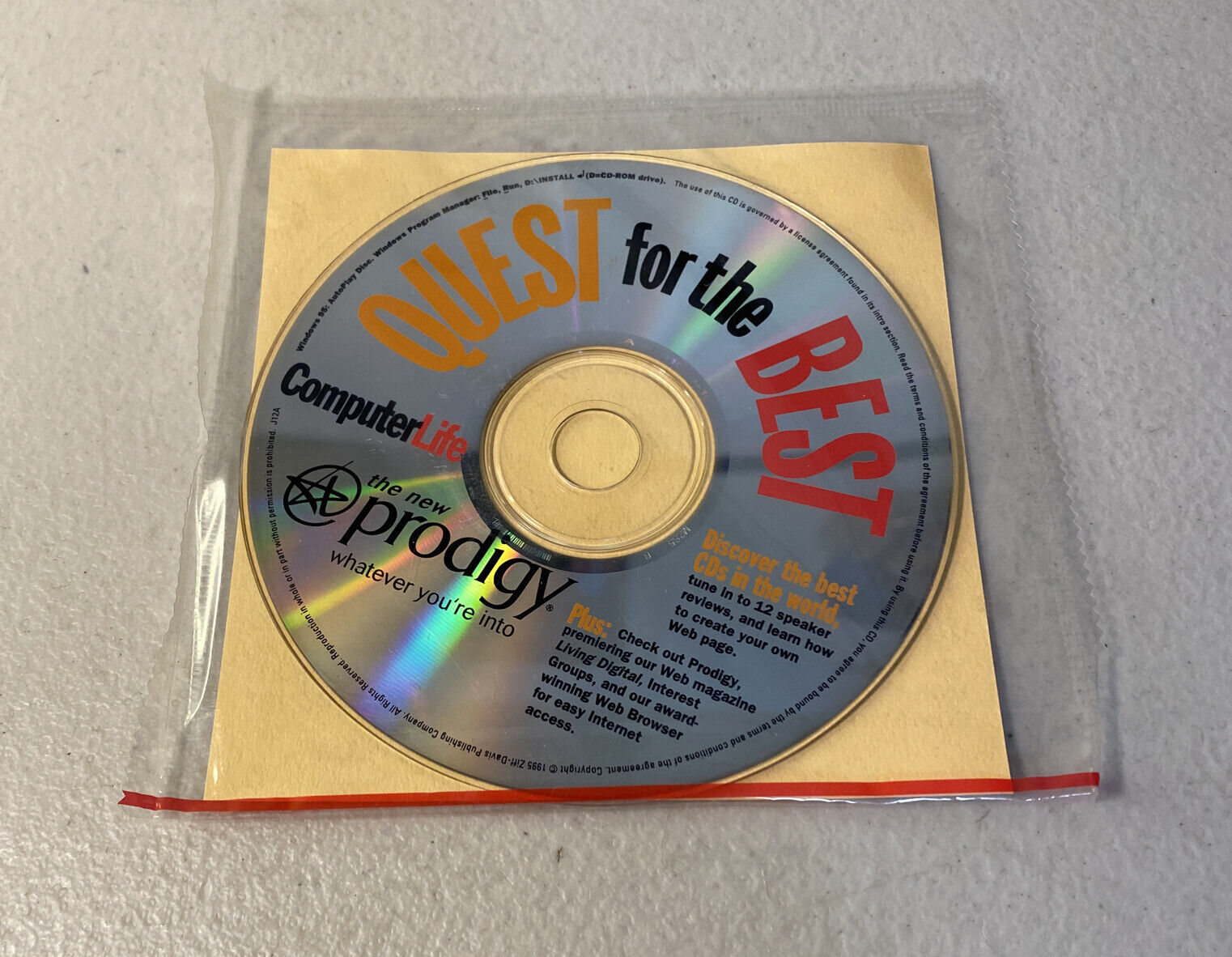 Vintage Prodigy ComputerLife Software CD ROM Windows Sealed 1995