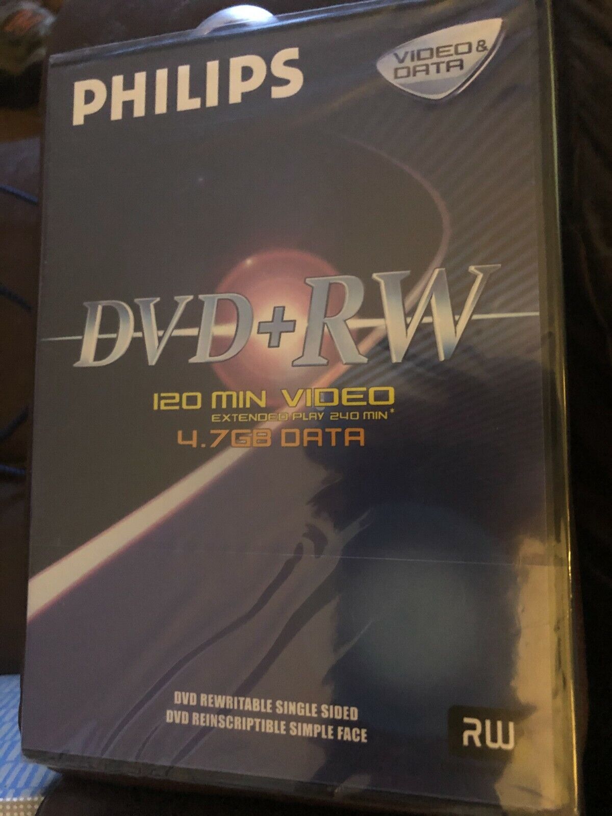 PHILIPS DVD+RW 120 MINUTE VIDEO 4.7 GB DATA.