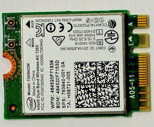 GENUINE OEM HP M7-N M7-N100 Wi-Fi Wireless Bluetooth Card 793840-005 7265NGW
