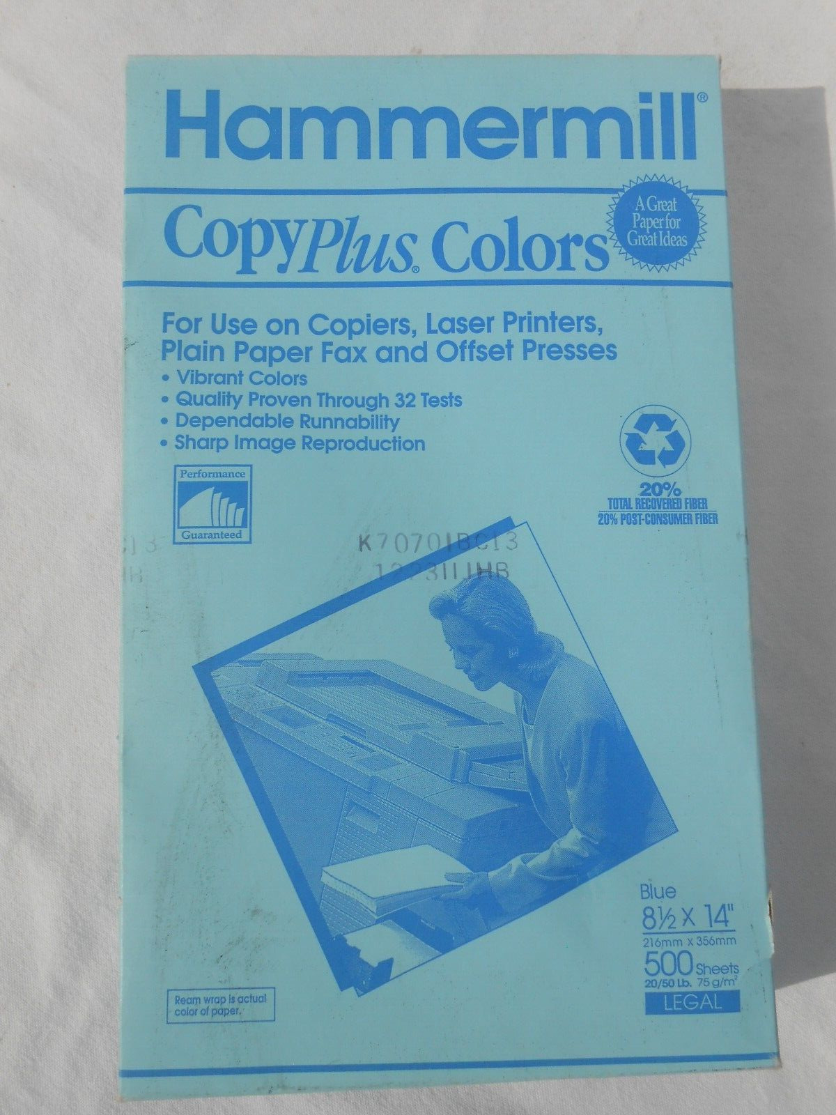 Hammermill Legal 8 1/2 x 14 Copy Plus Colors BLUE Paper 500 Sheet Ream 00546