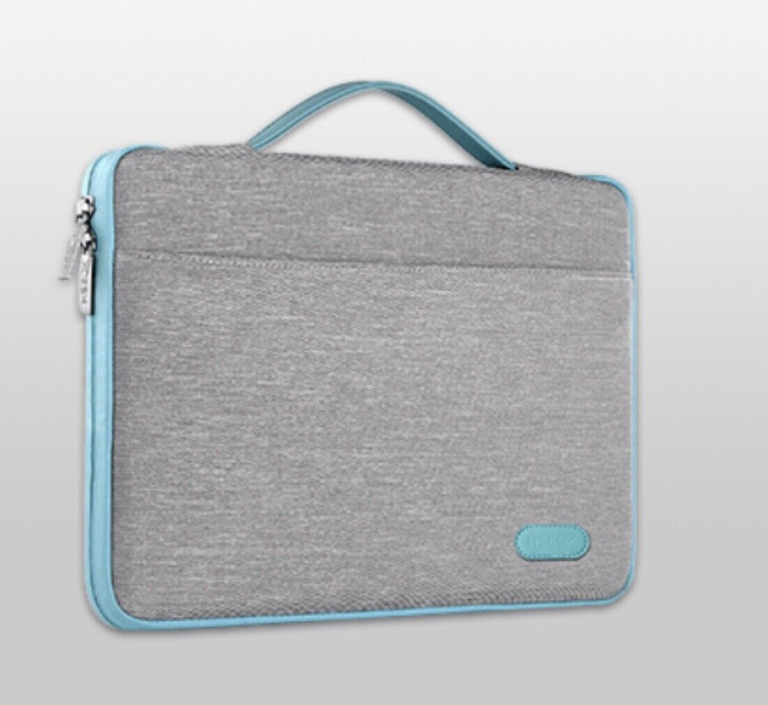 Laptop Sleeve Case Protective Carrying Bag Grey and Mint Green 13-13.5 inch