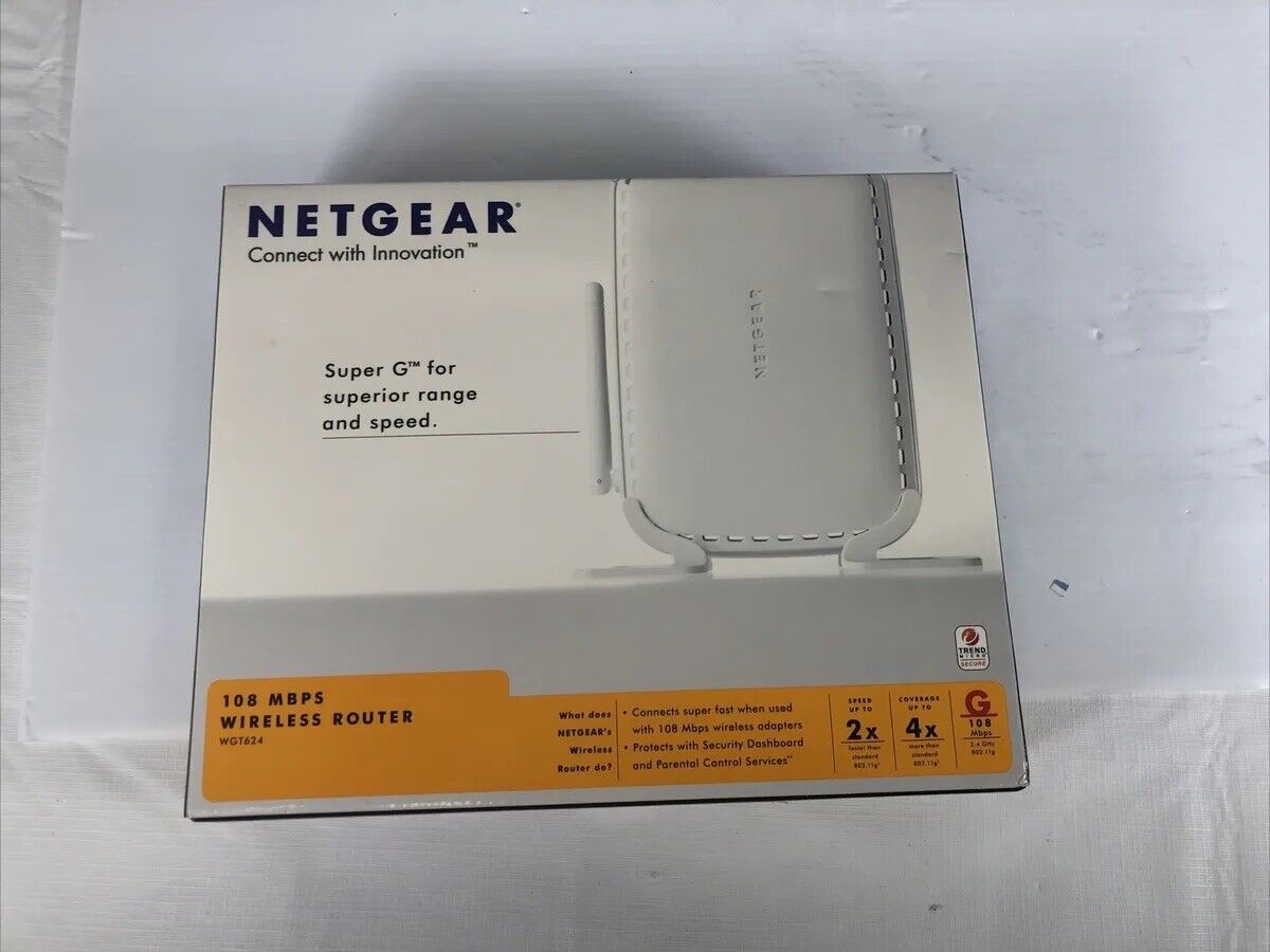 Netgear WGT624 v3 108 Mbps 4-Port 10/100 Wireless G Router Firewall Tested