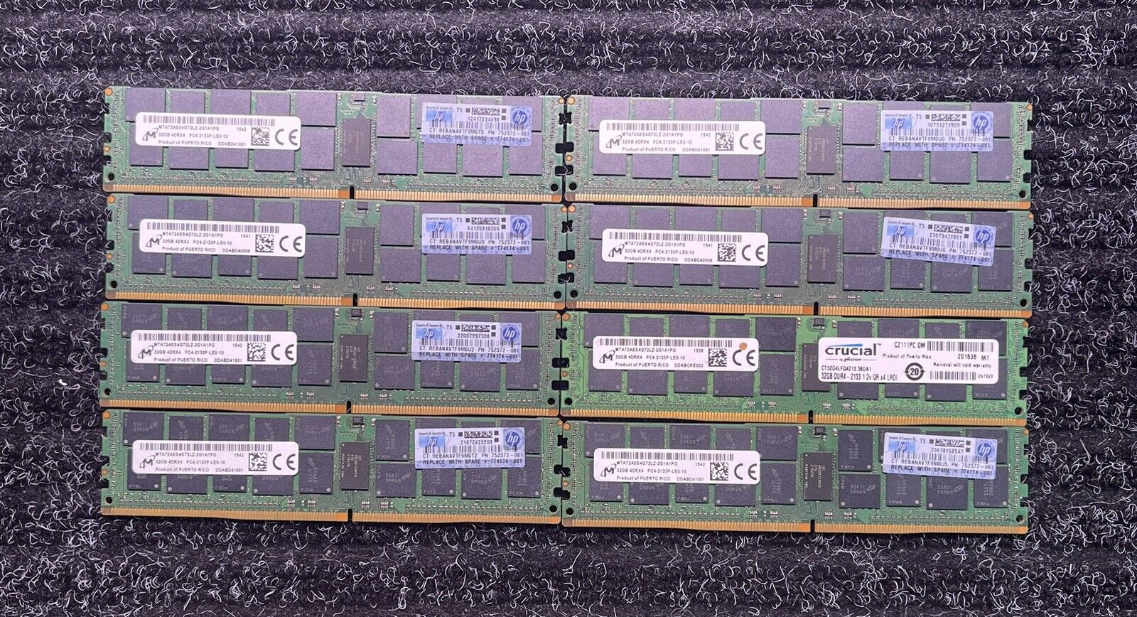 8 Lot of 32GB 4DRX4 PC4-2133P Server RAM Memory
