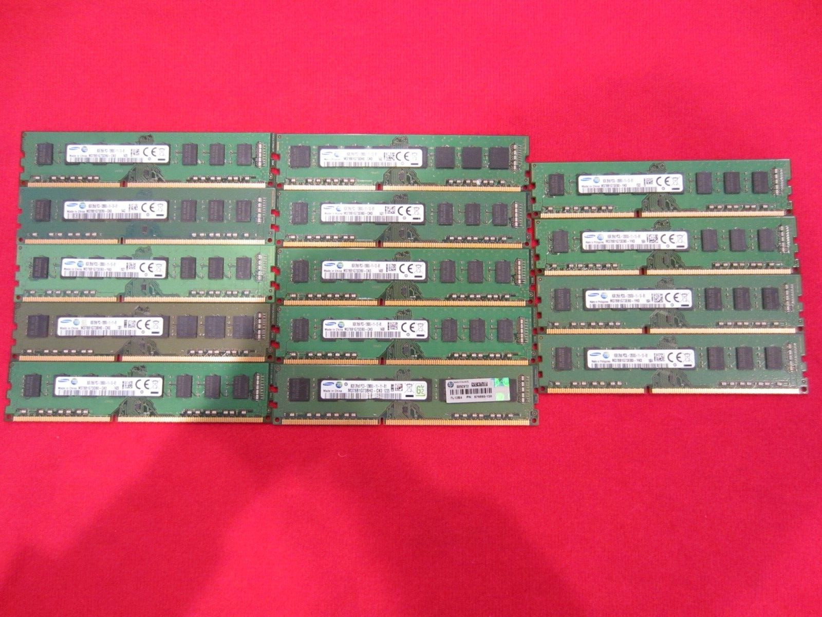 Lot of 27pcs Samsung,Micron 8GB PC3/PC3L-12800U DDR3-1600Mhz Desktop Memory