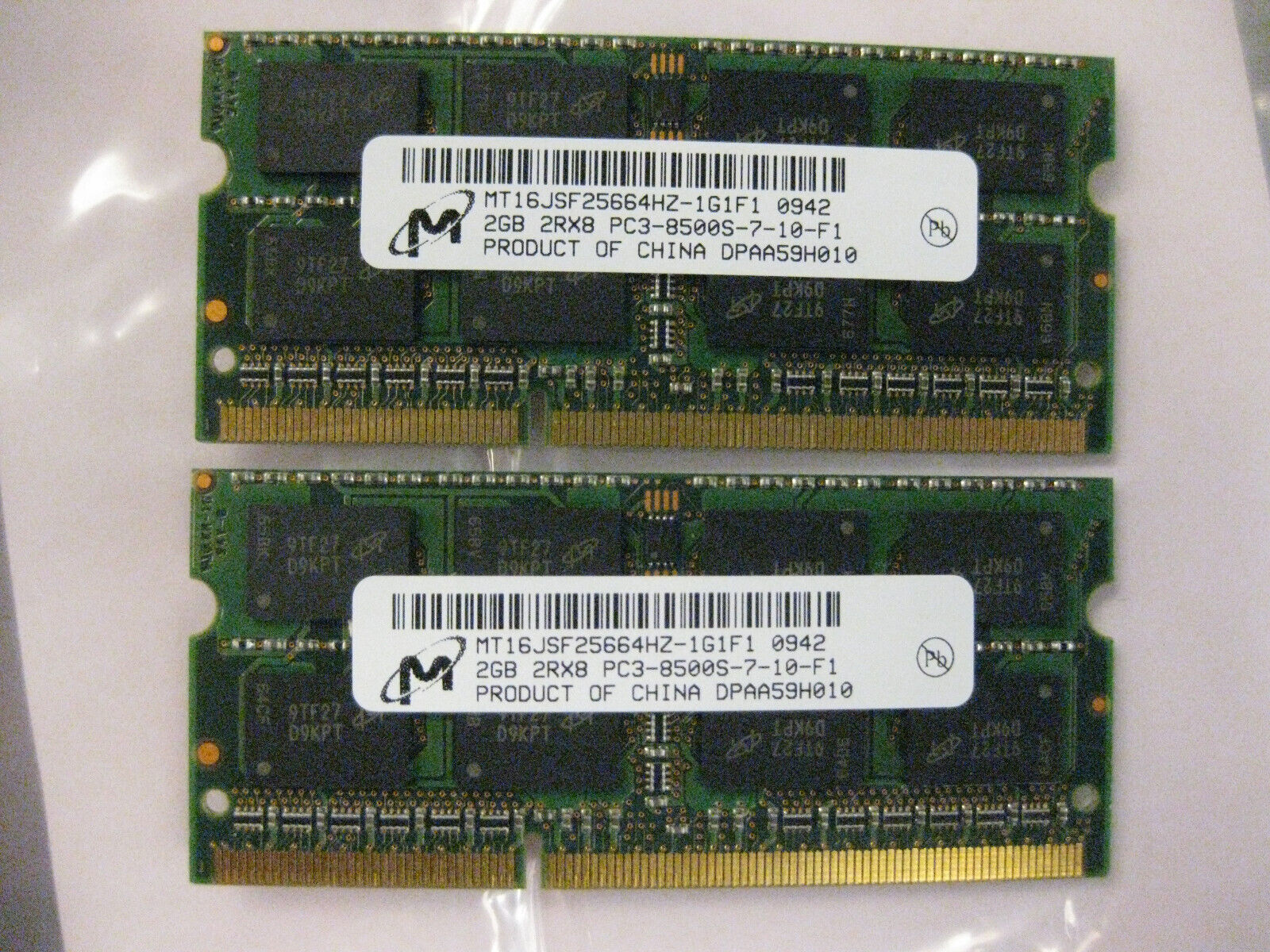 Micron 4GB  2x2GB  PC3-8500S DDR3  Laptop   RAM MT16JSF25664HZ-1G1F1 MacBook Pro