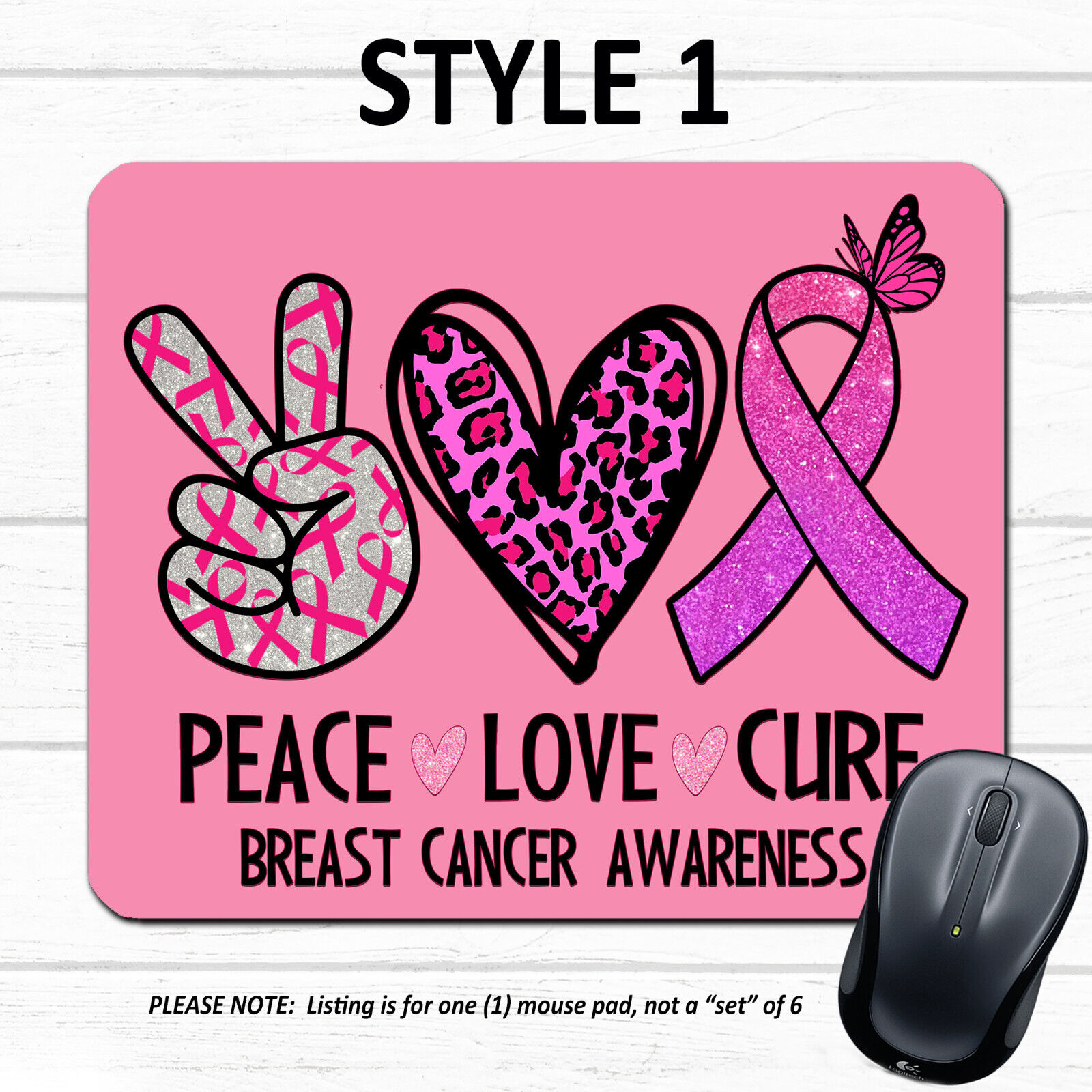 Breast Cancer Awareness #3 MOUSE PAD Hope Cure Pink Women Survivor Support Gift