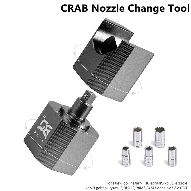 BIQU Crab Nozzle Change Tool Replace Aluminum Block For MK8/MK9/CR10 Heat Block