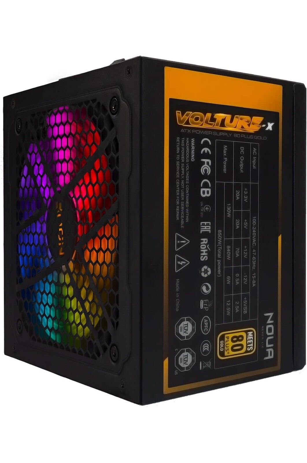 Red Dragon 850W Power Supply, Fully Modular, 80 plus Gold, RGB FOR GAMING