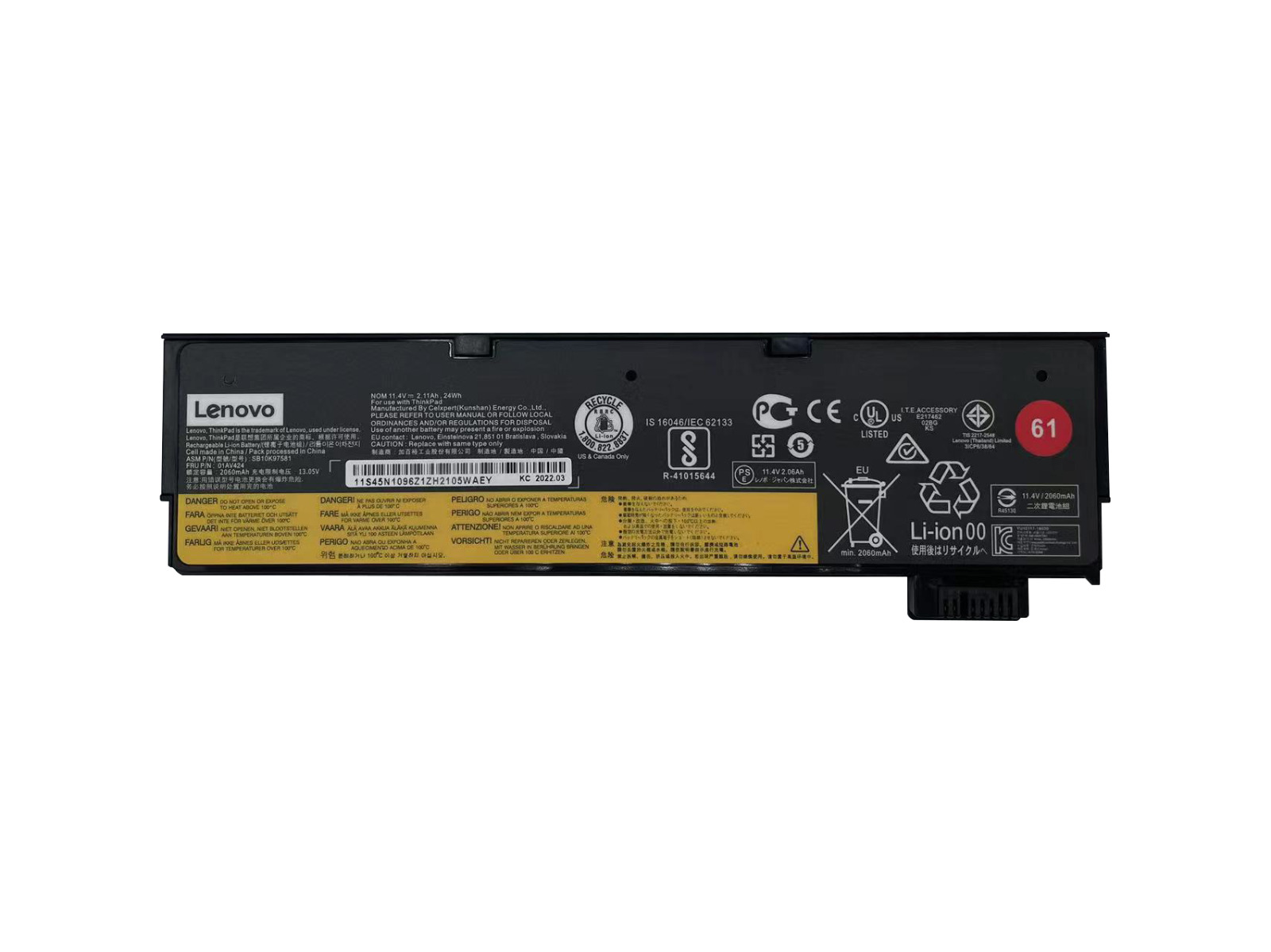 61 OEM Genuine 24Wh 11.4V 01AV423 01AV424 Battery For Lenovo ThinkPad T470 T480