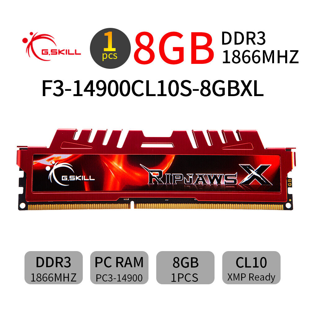 G.SKILL Ripjaws X 32GB 16GB 8GB 4GB DDR3 1866MHz PC3-14900 Desktop Memory LOT AB