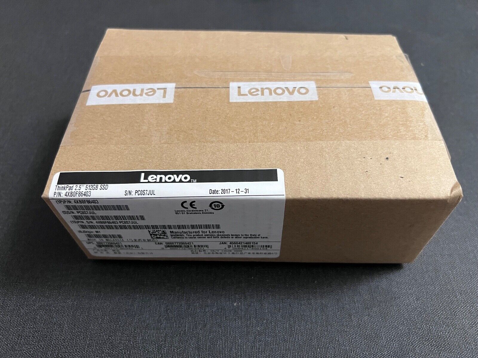 New Genuine Lenovo 4XB0F86403 512GB 2.5” 7mm SSD Drive for ThinkPad