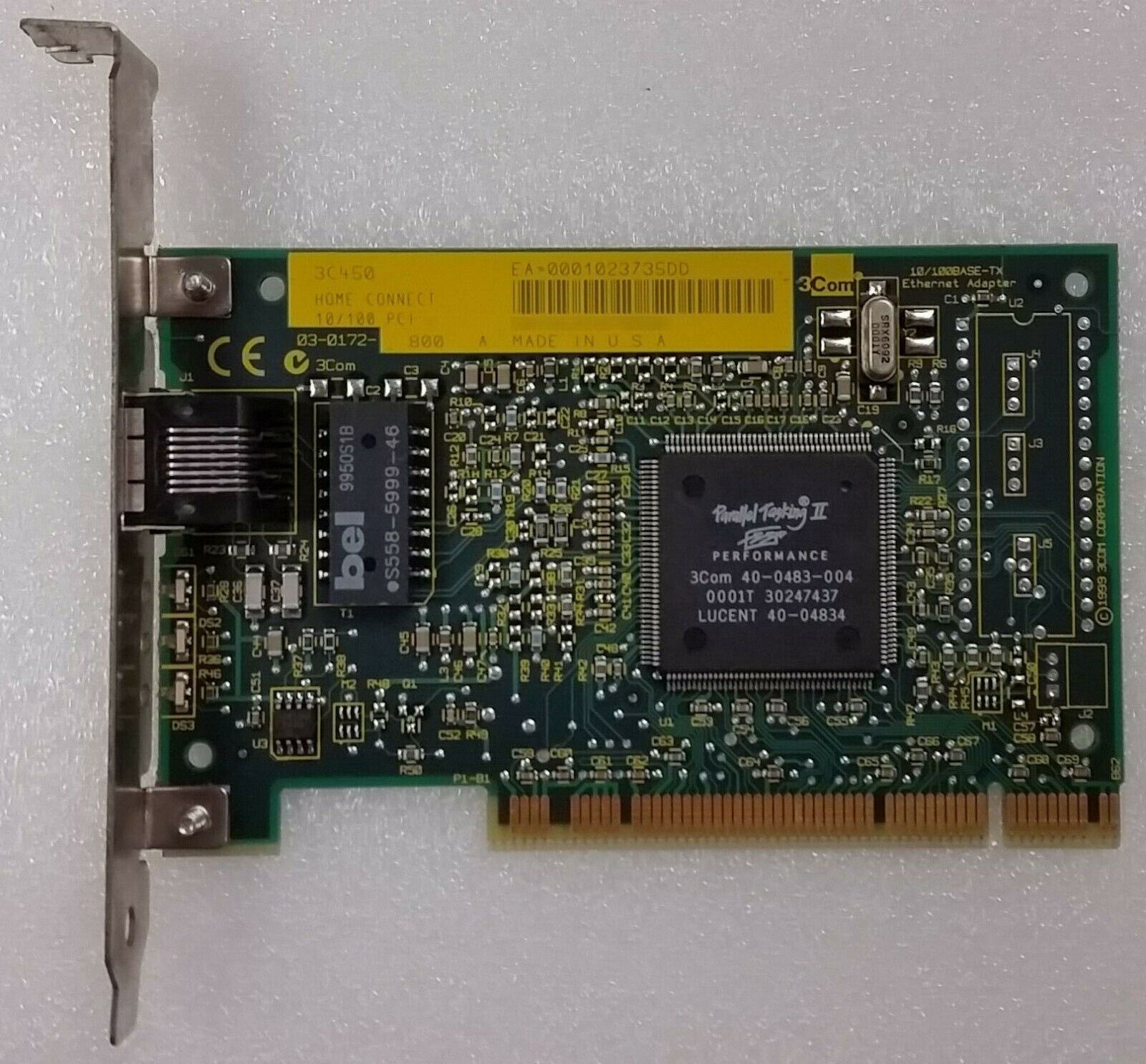 3Com Home Connect 3C450, PCI 10/100 Fast Ethernet Adapter 03-0172-800 A, Refurb