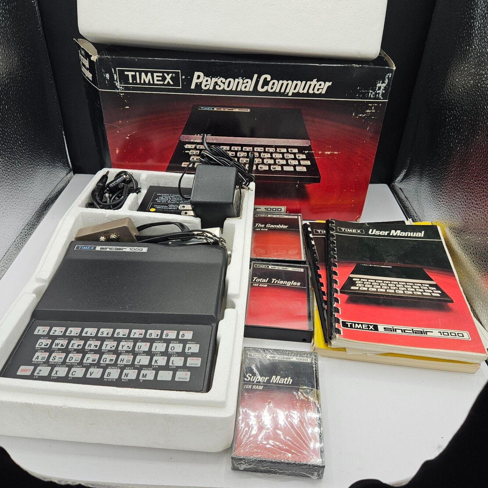 Vintage 1982 Timex Sinclair 1000 Personal Computer w/ Box Manual & Accessories