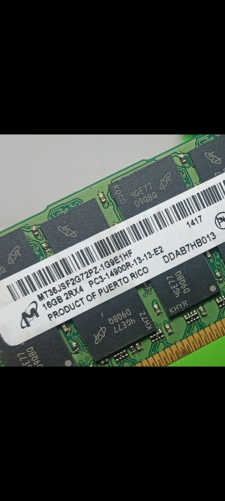 MICRON 16GB MT36JSF2G72GPZ-1G9E1HF 2R×4 DDR3 PC3-14900R 1866Mhz DIMM MEMORY RAM