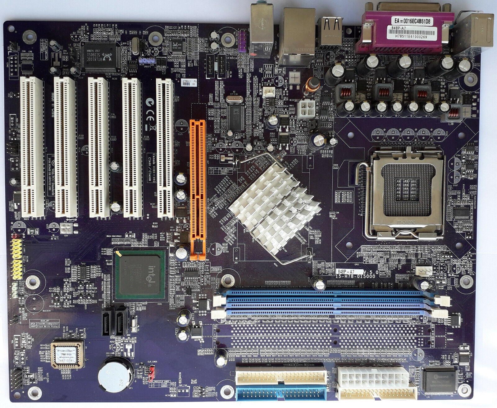 ECS 848P-A7 Motherboard LGA775 (Socket T)
