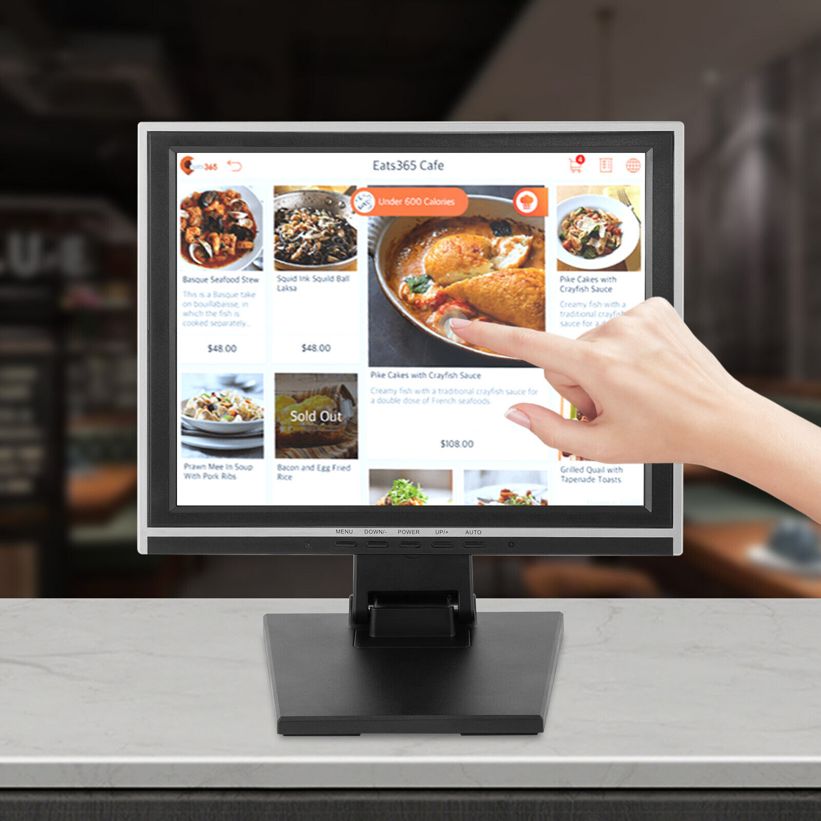 15 in Touch Screen Monitor LCD VGA POS TouchScreen Kiosk Restaurant Retail