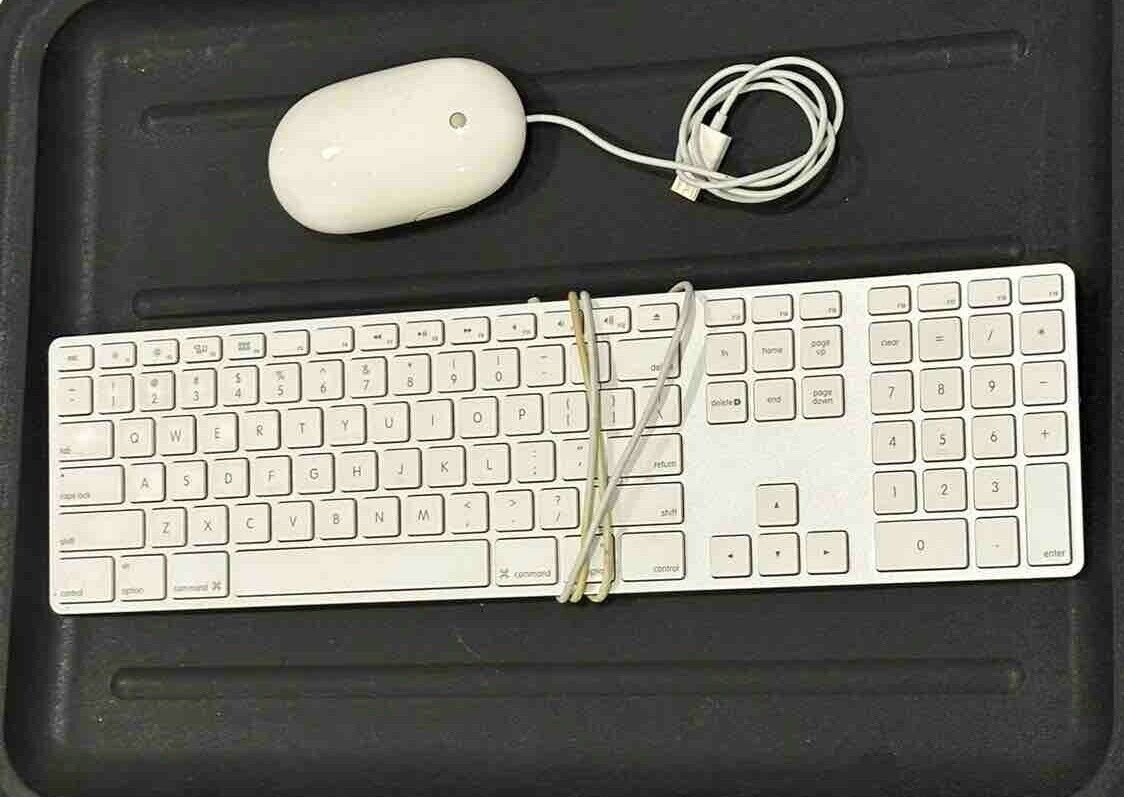 Apple Keyboard A1243 USB Wired & Mighty Mouse A1152 USB Wired