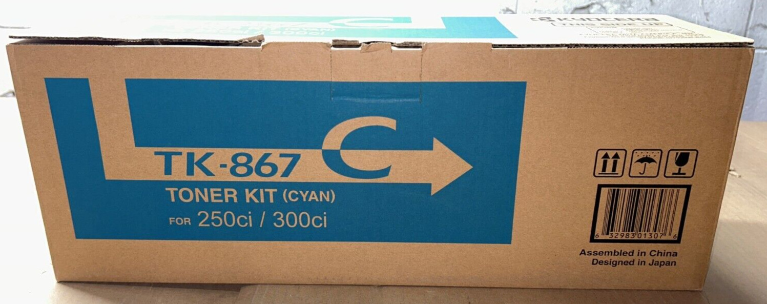 Genuine Kyocera TK-867C / TK867C / 1T02JZCUS0 Cyan Toner for 250ci / 300ci