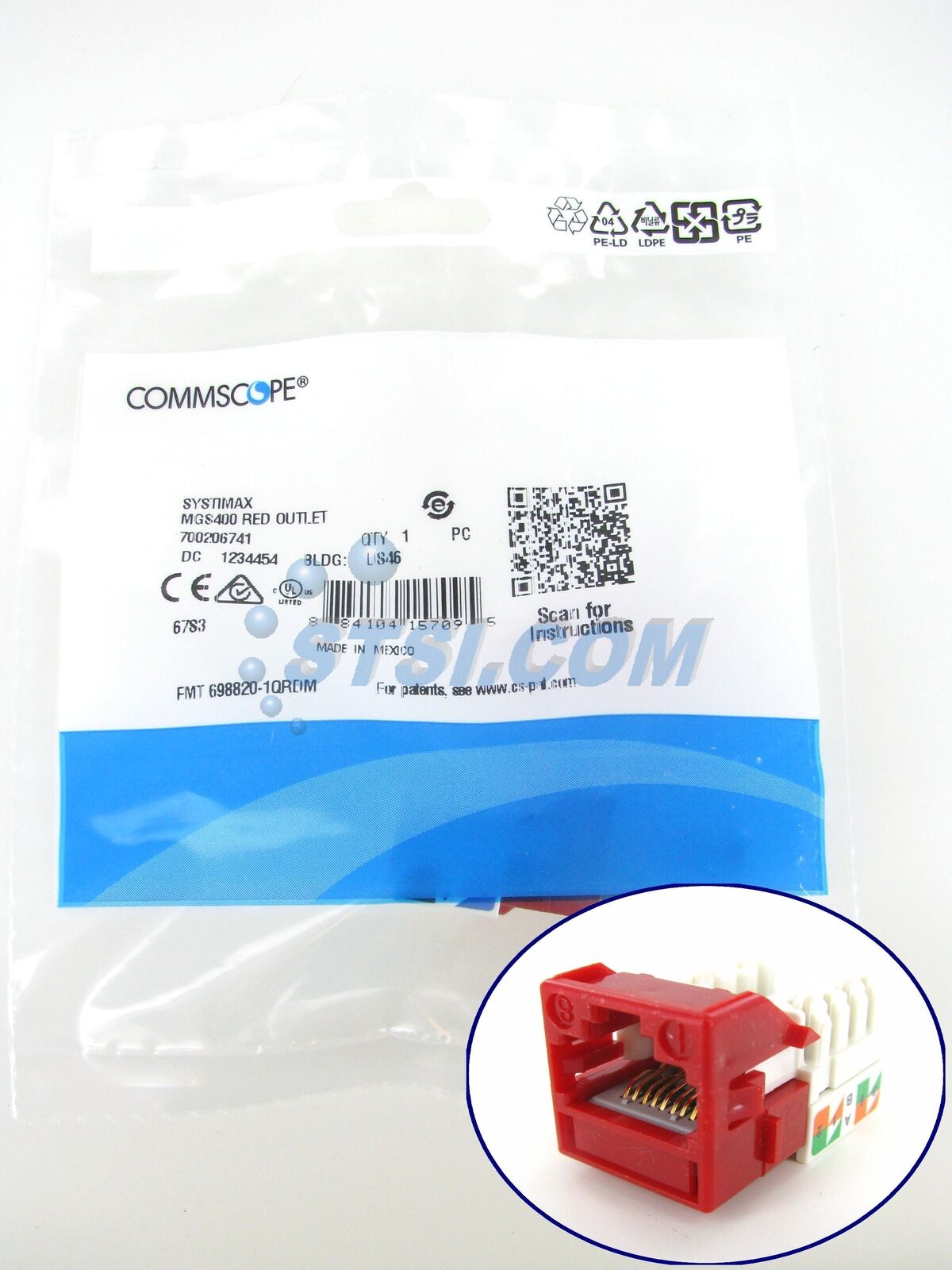 Commscope Systimax MGS400-317 GigaSpeed Cat6 Modular Jack, Red ~STSI