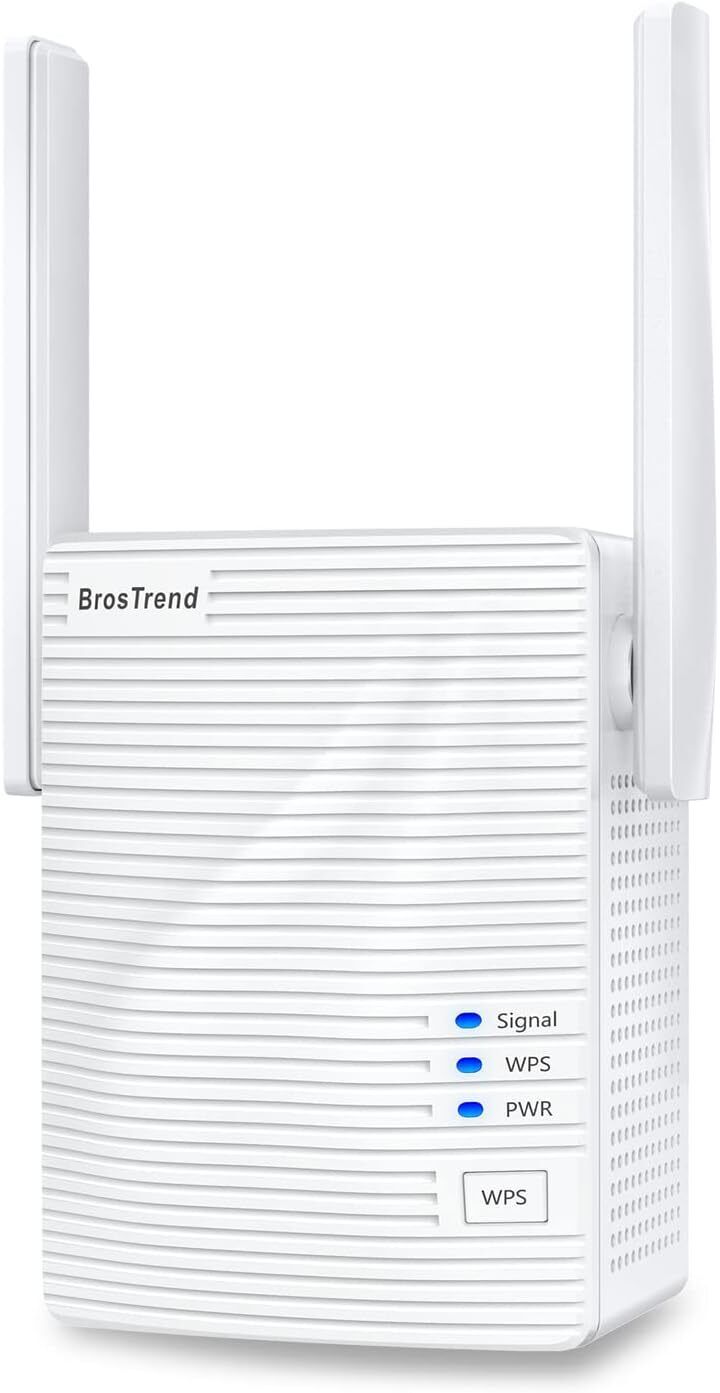 BrosTrend E1 Dual-Band AC1200 WiFi Booster & Signal Amplifier, Upto 1600Sq.ft.