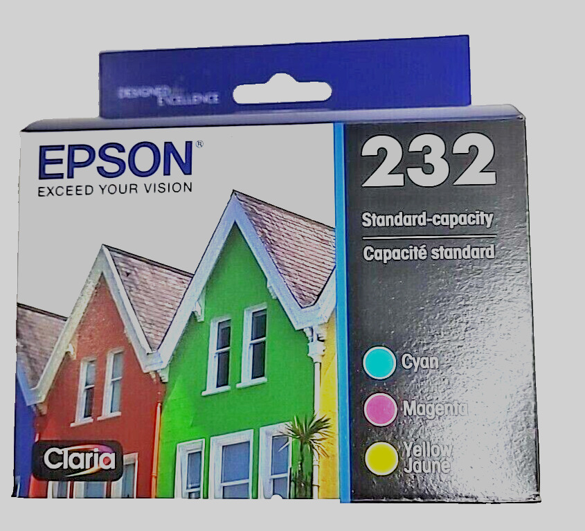 Genuine Epson 232 Color Cartridge Combo-C/M/Y-OEM-NEW-3PK