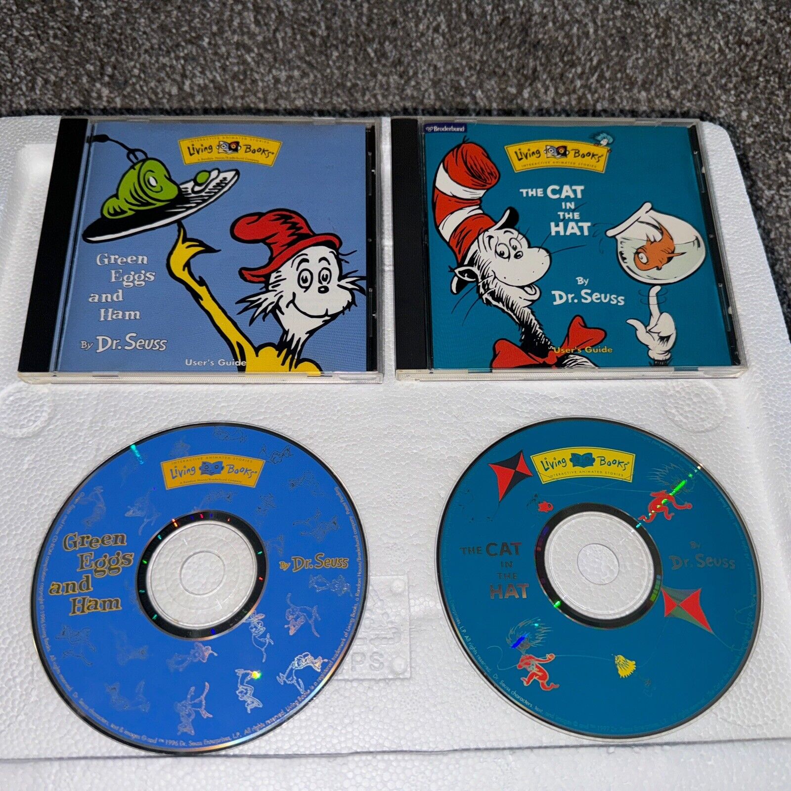 Dr Seuss Living Books Green Eggs & Ham Cat in the Hat PC CD Rom Interactive Book