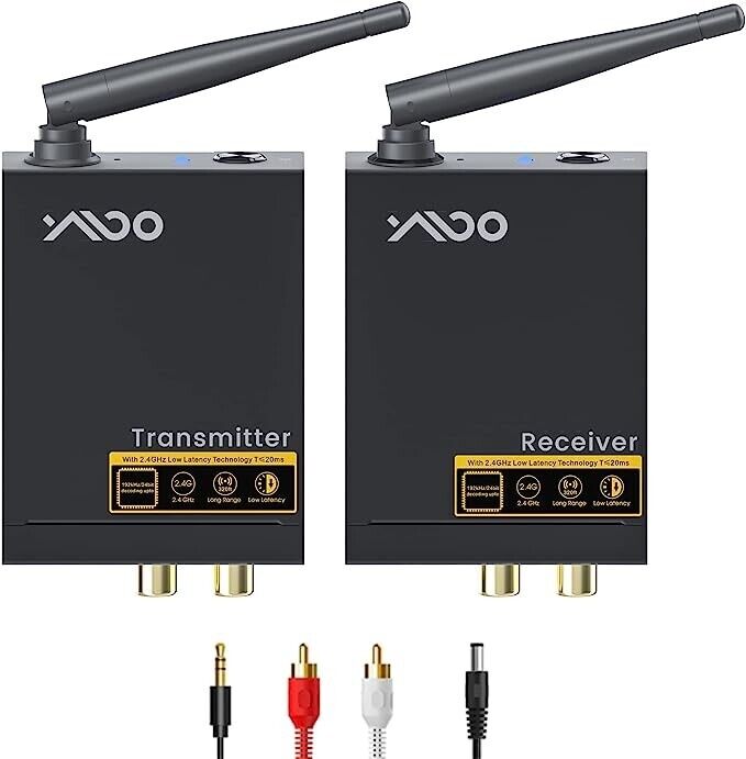 YMOO 2.4Ghz Wireless Audio Transmitter Receiver, 48kHz/24bit HiFi Audio