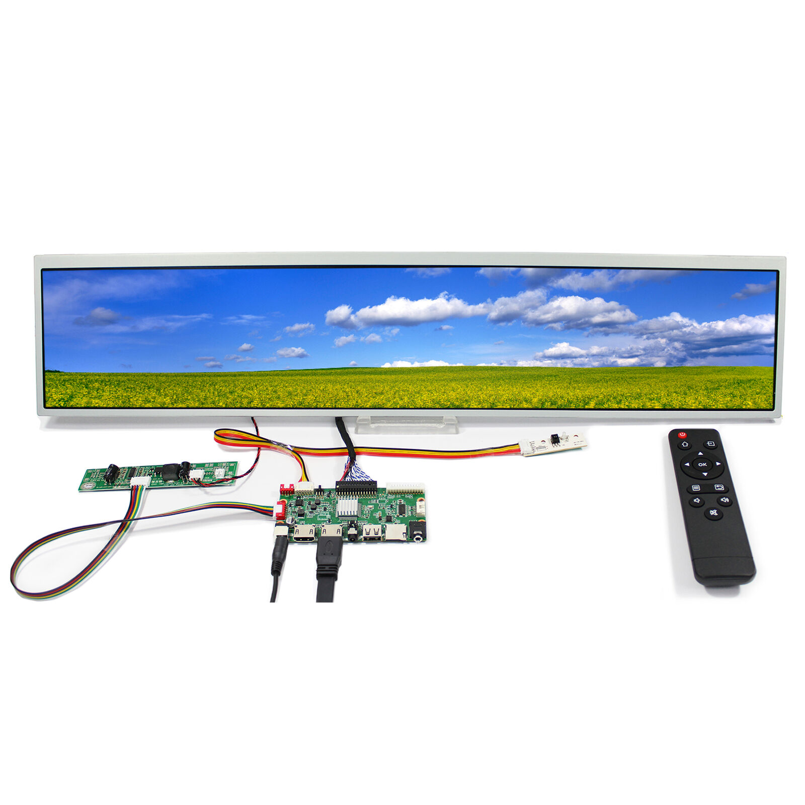 VGA CVBS USB HDMI LCD Controller Board 24 in DV240FBM-NB0 1920x360 LCD Screen