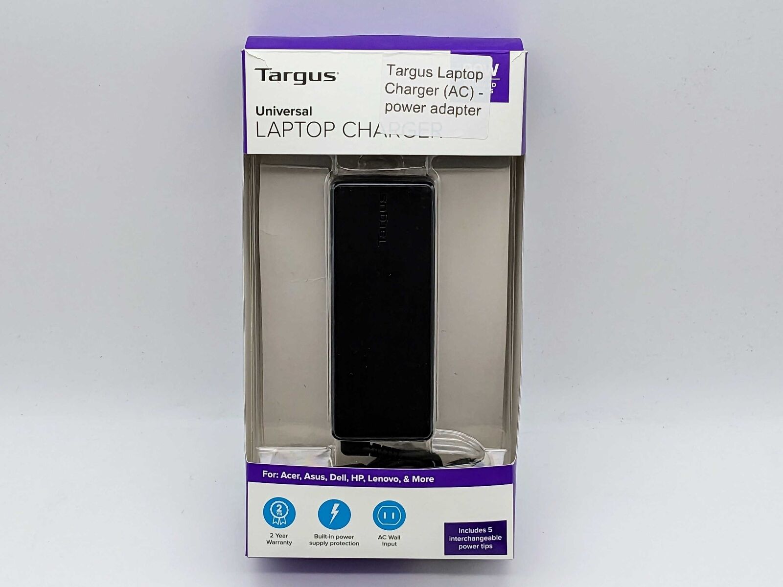 Targus APA31US 90-Watt AC Replacement Or Second Laptop Charger New Opened Box